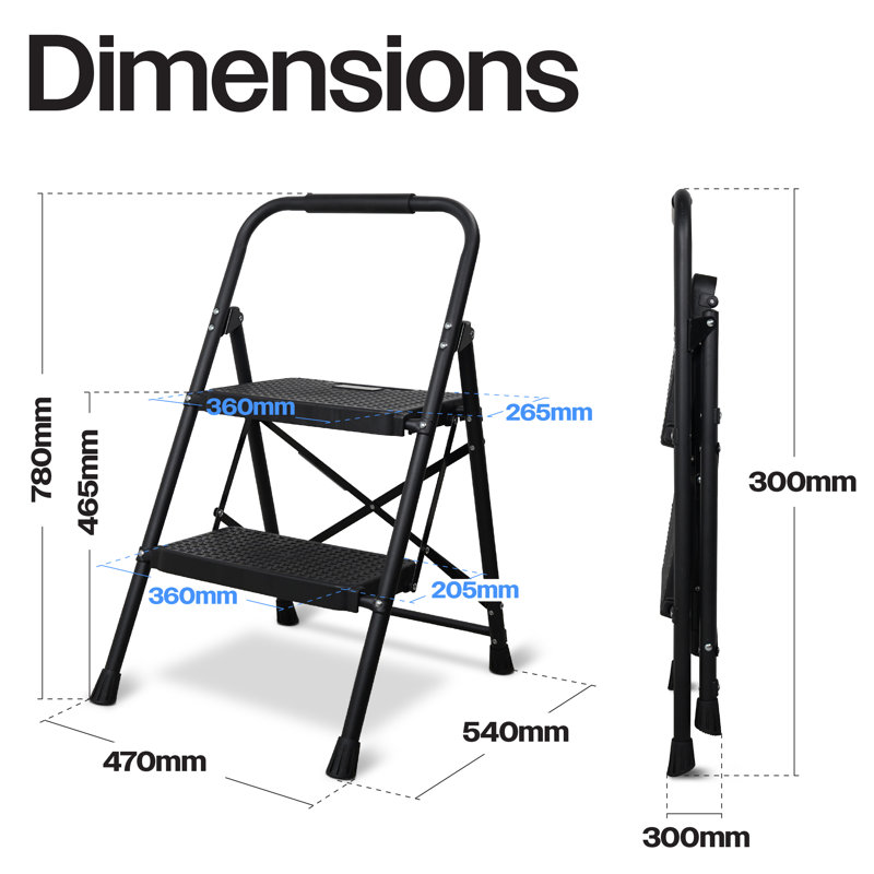 2 - Step Steel Folding Step Ladder