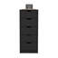 Commode H 42 po, 5 tiroirs, commode de rangement mince, noir