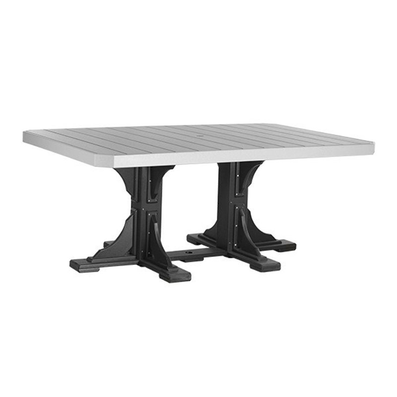 Table rectangulaire Cuesta, Noir, H 42 po x l 74 po x P 48 po, Gris colombe