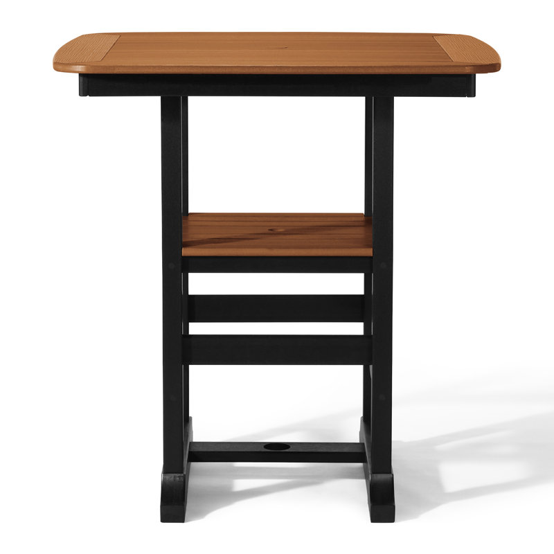 Comptoir carré 37 po Featherstone, noir, H 36,75 po x l 36,75 po x P 36,75 po, Brun clair/noir