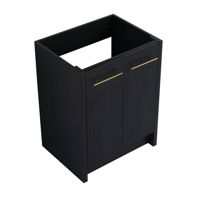 Meuble-lavabo autoportant 24 po en châtaignier noir - surface rayée de 24 po