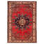 Tapis rouge Anadol unique fait à la main 4 pi 6 po x 6 pi 5 po