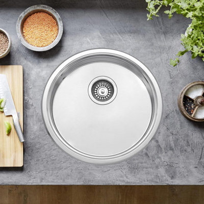 Belfry Kitchen Amethy 450mm W Single Bowl Stainless Steel Drop-In Kitchen Sink 0