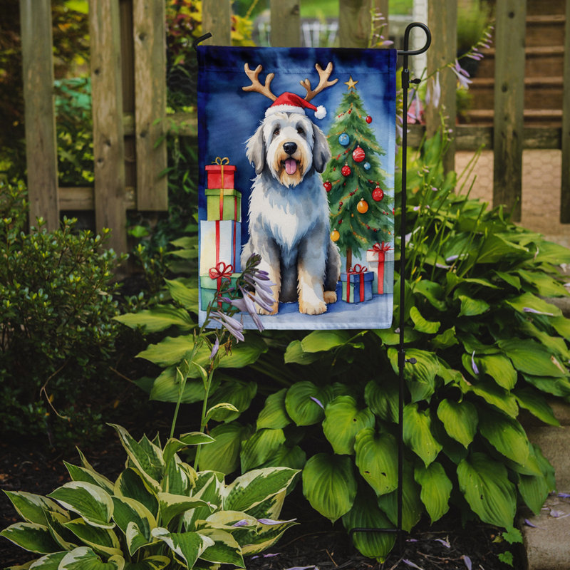 Drapeau de Noël renne de jardin, Berger anglais