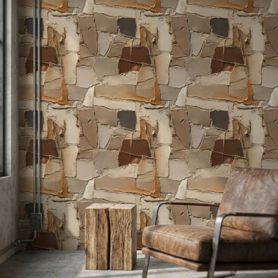 Geometric Wallpaper Earthy Removable Abstract Wall Mural