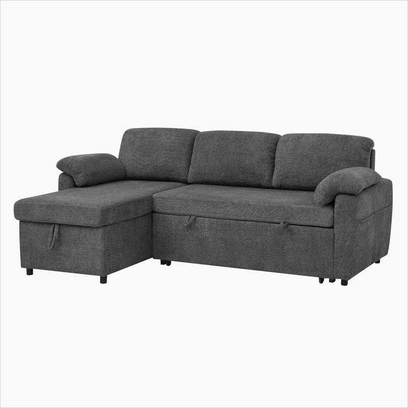 Canapé-lit Streatham, Mélange de polyester gris foncé
