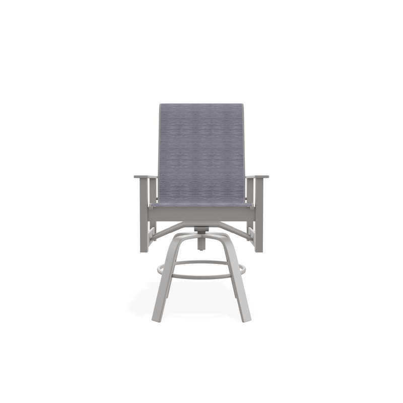 Fauteuil pivotant en polyester de qualité marine Leeward Sling, Gris chaleureux, Brooks