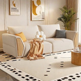 Log cream style cloth sofa modern simple
