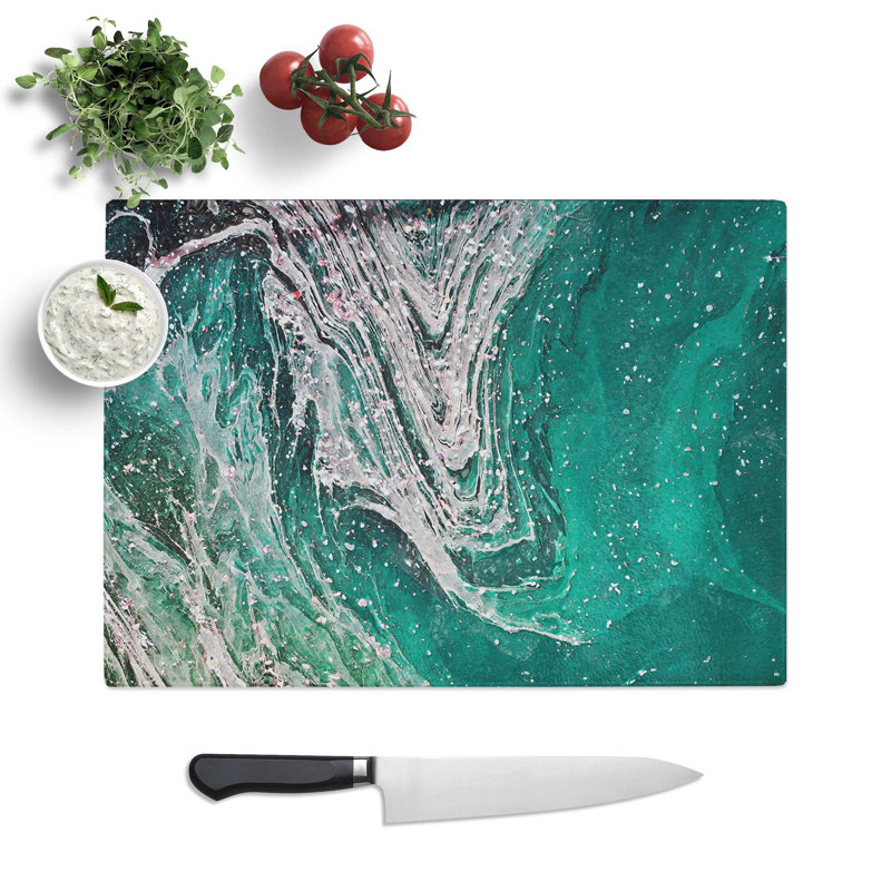 Tempered Glass Beauty of the World Chopping Board, 28.5 cm W x 20 cm L