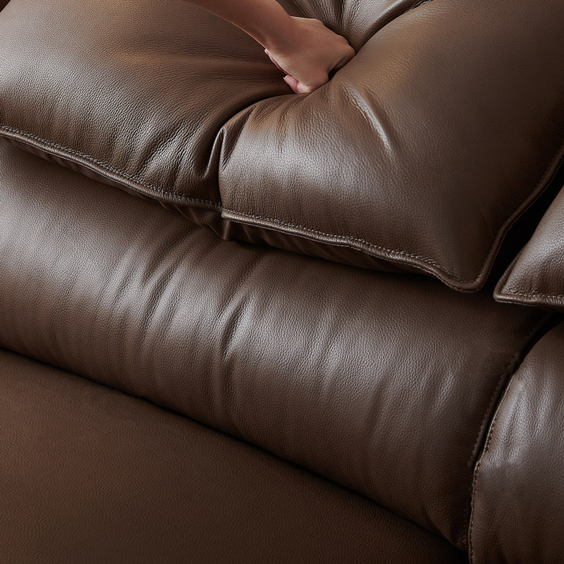 Causeuse-coussin modulaire en similicuir brun, L 86,61 po