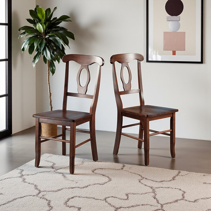 Harlow Set of Two Chairs with Keyhole Backs in Brown, 36.49'' H X 17.07'' W X 17.42'' D