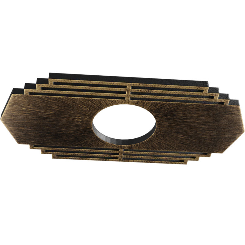 Médaillon de plafond percé en pvc de qualité architecturale Chrysler, H 19 po x l 38 po x P 1 po, Laiton antique