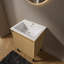 Ensemble de meuble-lavabo simple autoportant avec lavabo en résine à surface solide intégré, portes d'armoire cannelées et pieds en métal-469353321-469353323