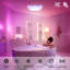 Ventilateur de salle de bain pour salle de bain avec haut-parleur Bluetooth, ventilateur d'extraction de salle de bain 1,0 pi³ 230 watts avec lumière, 3 lumières dynamiques, 7 couleurs DEL, 3 températures de couleur, veilleuse, synchro musicale, tél?