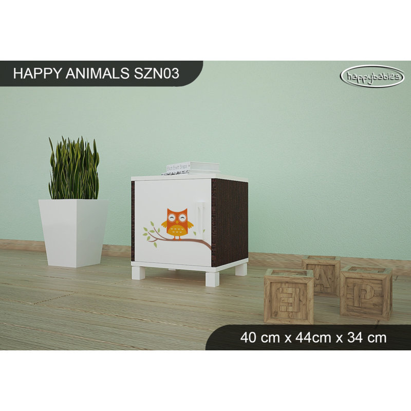Nightstand, White/Chestnut