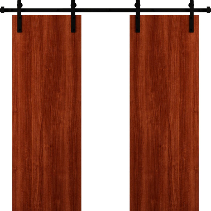 Porte de grange moderne - ESSENTIEL 8001 - Ensemble de quincaillerie lourde sur rail 6,6 pi - Portes intérieures à panneau plein