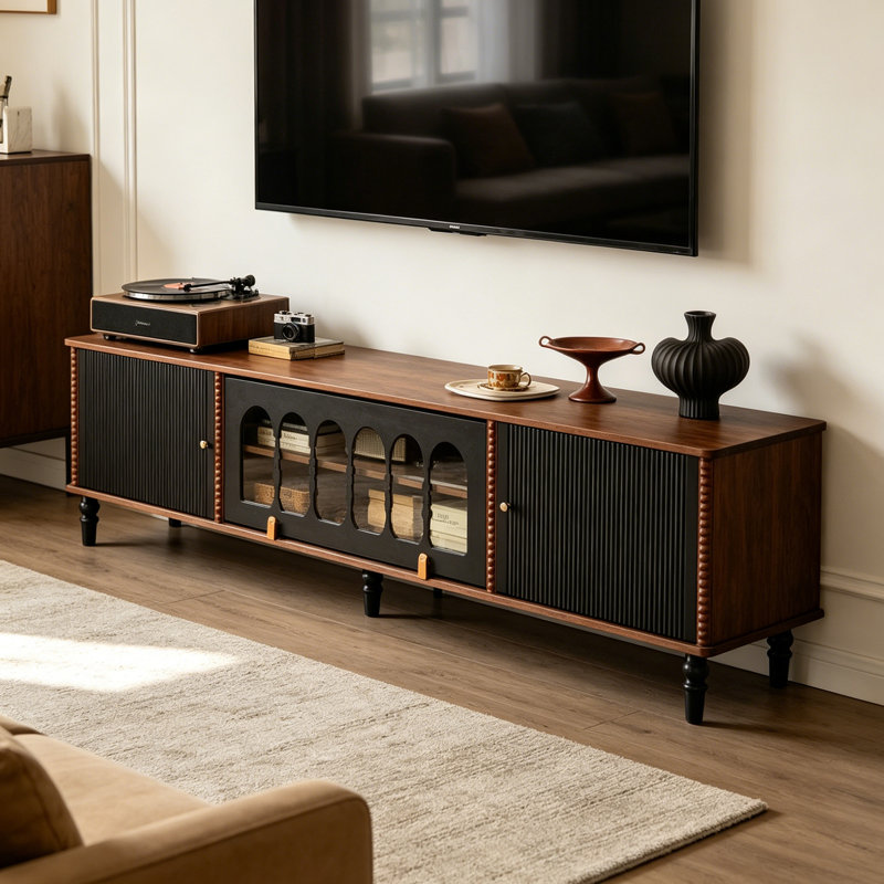 Meuble télé avec rangement Retro, H 22,83 po x L 70,86 po x l 15,74 po