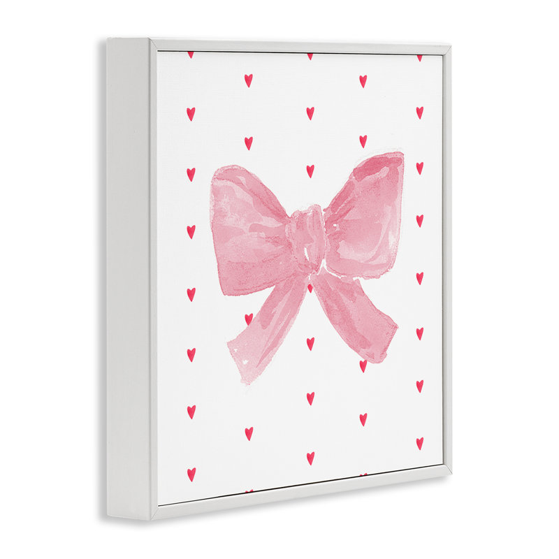 «Pink Bow on Hearts», estampe numérique, conception de Lucille Price, H 17 po x l 17 po