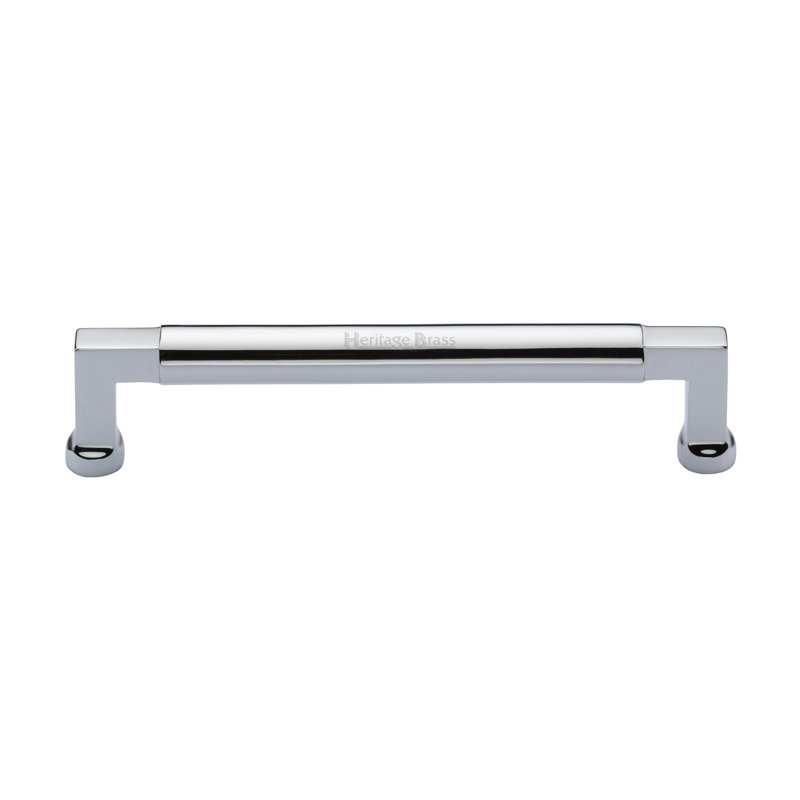 Heritage Brass Heritage Cabinet Pull Bauhaus Design, 12.8cm H x 16cm W x 14.4cm D, Polished Chrome