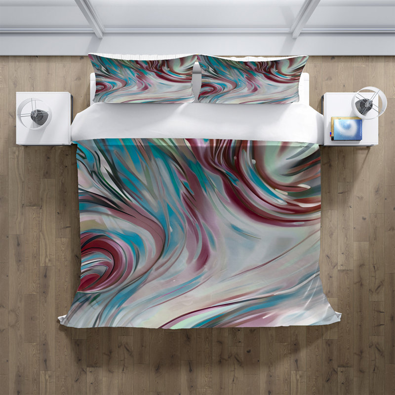 Polyester Abstract Duvet Cover, King Duvet Cover + 2 King Shams