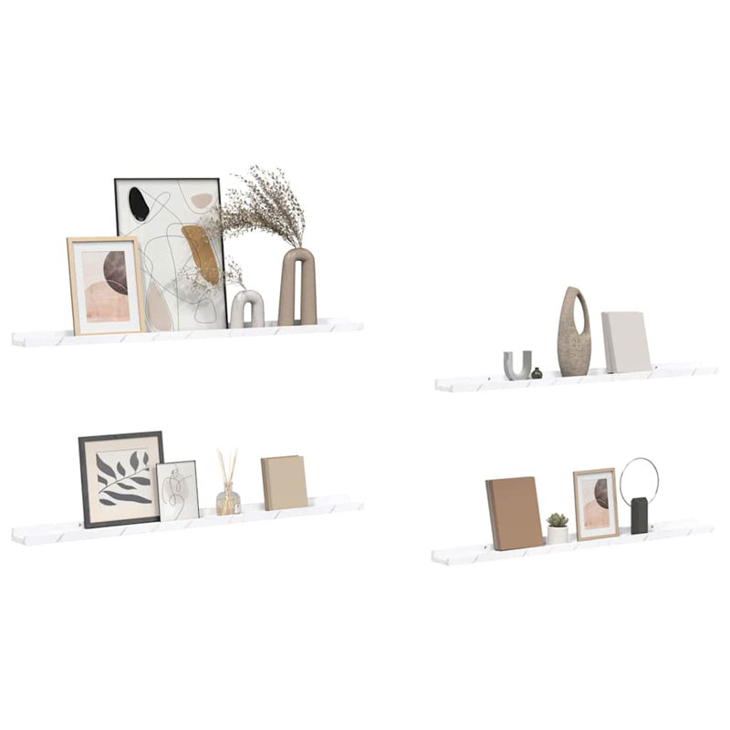 Floating Shelf, 3cm H x 100cm W x 9cm D, White Marble
