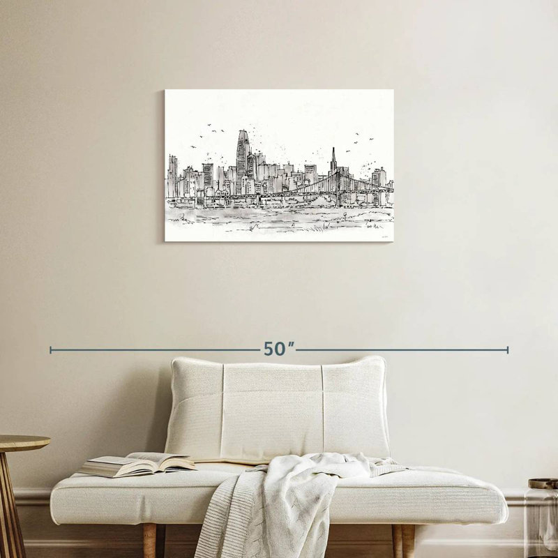 Sirci Skyline Sketches IV sans mots - fleurs, H 20 po x l 30 po