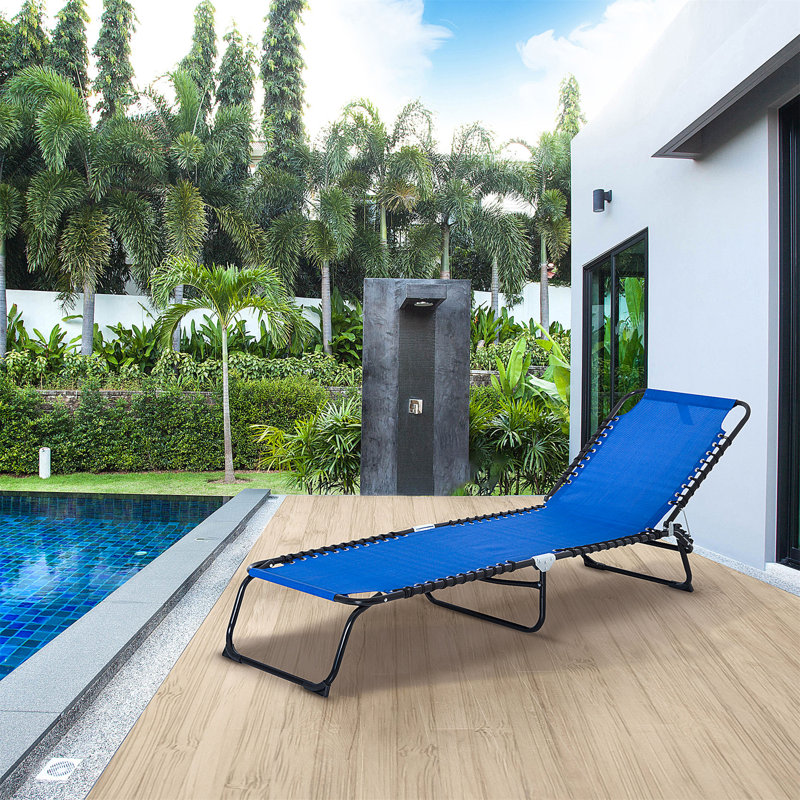 Aymelia 197cm Long Reclining Single Chaise, Blue