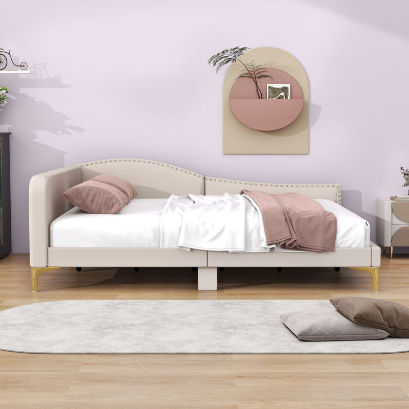 Pilning Upholstered Daybed, Full / Double, Beige