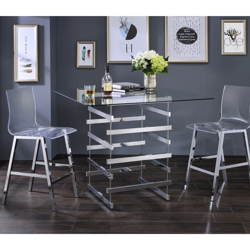 Chaises de hauteur comptoir en acrylique transparent (de 2) - Polyvalentes pour différents styles d'intérieur et occasions de repas