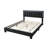 Contemporary Style Queen Bed, Charcoal Wool, Bedroom, Built Led Headboard Size Full Upholstery, Channel Tufting, For Bedroom-1707865077