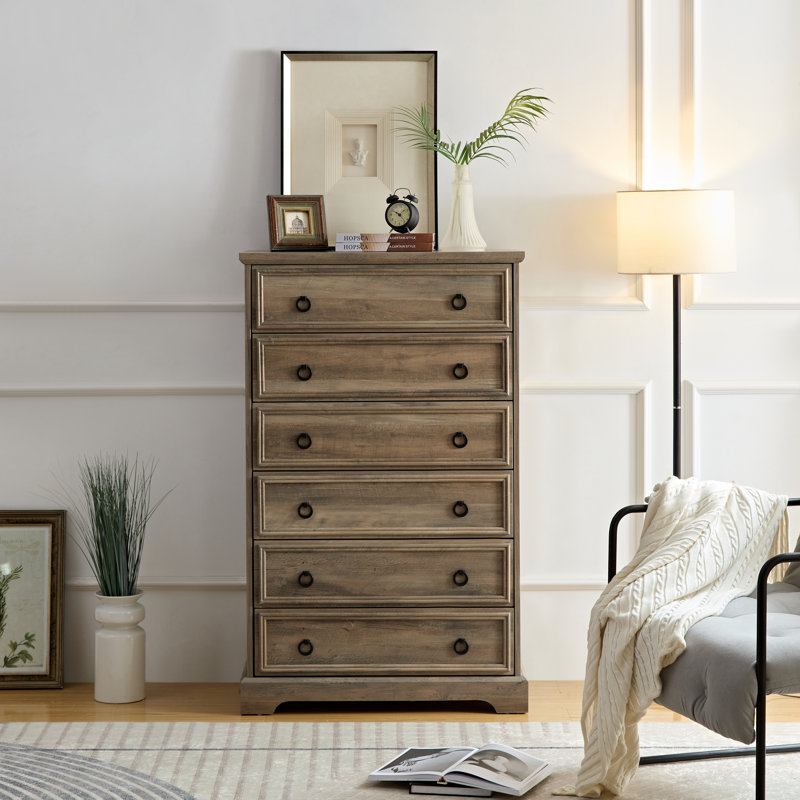 Grande commode à tiroirs, Gris délavé