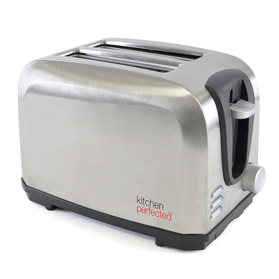 Kitchenperfected 2 Slice Wide Slot Toaster - Brushed Steel