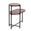 Table de rangement de salon avec plateau en noyer brun et structure en métal moderne à finition café à 2 motifs-1167831380