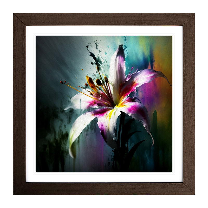 Lily FlowerNo.1 - Framed Print, Walnut