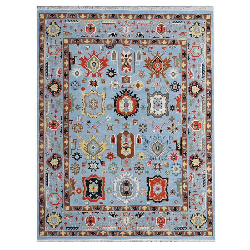 Rectangle Hand Knotted Wool Area Rug