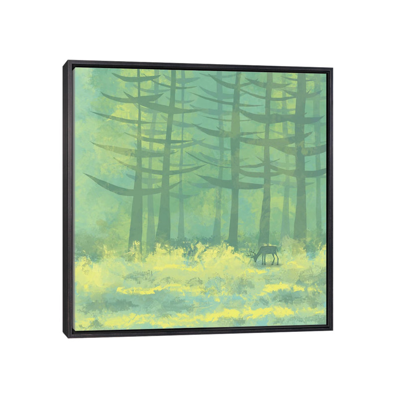 « The clearing » par Nic squirrell-impression, H 18 po x l 18 po x 1,5 po, Toile avec cadre noir patiné, Pas de tapis