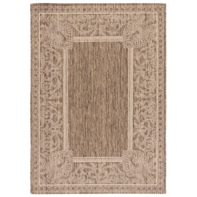 Arneshia Floral Brown/Natural Area Indoor/Outdoor Area Rug