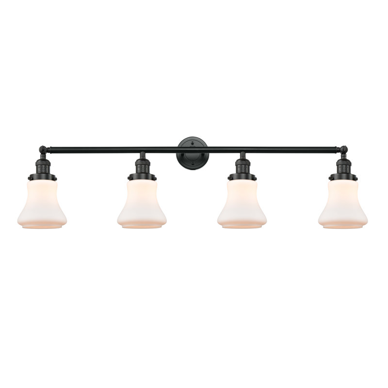 Edda 4 - Light Dimmable Vanity Light, 60 Watt Vintage Incandescent Bulb, Matte White, Satin Gold
