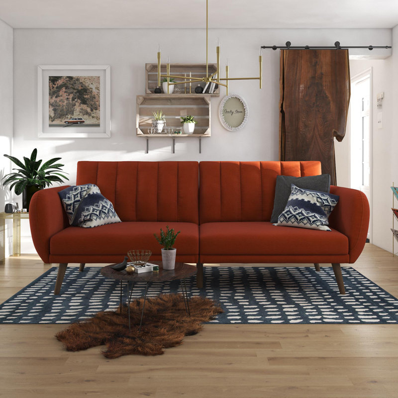 Gaugain 3 Seater Sofa Bed, Orange