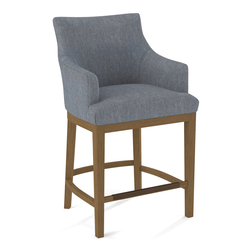 Upholstered Counter Stool, Beachwood, Evolution Silver Fox