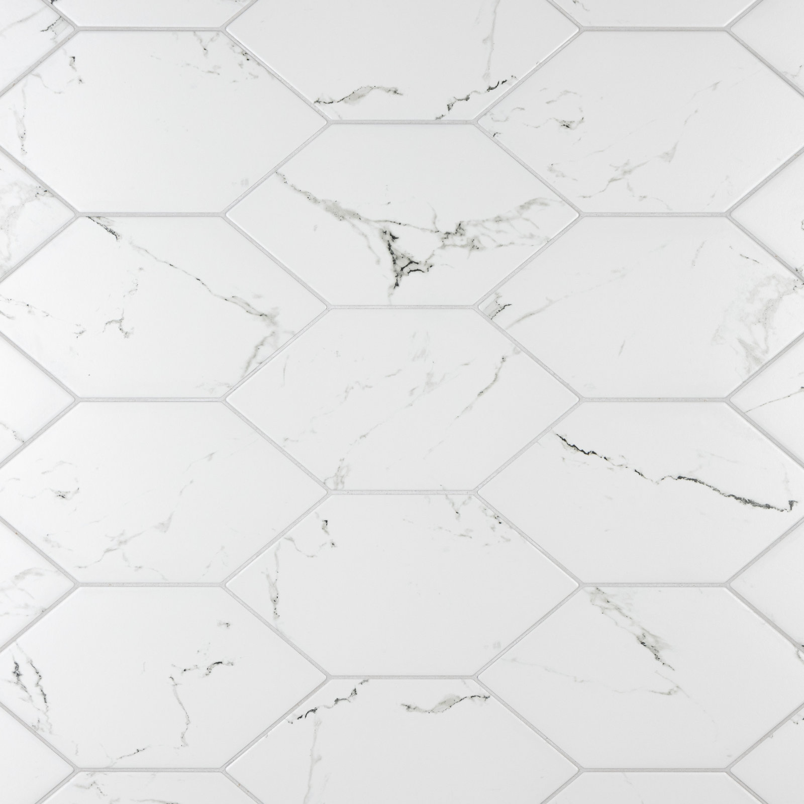 Timeless Calacatta Kayak 6-1/2" x 12-1/2" Porcelain Stone Look Wall & Floor Tile