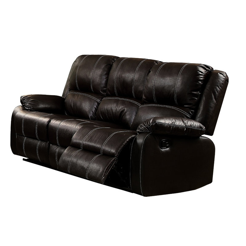 Cuir synthétique brun avec fauteuil inclinable, 3 coussins de siège moelleux, mouvement d'inclinaison en douceur, épaisseur de coussin exceptionnelle en similicuir de style élégant