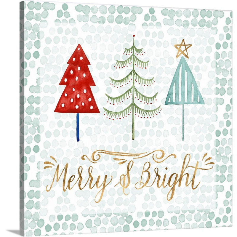 Reproduction d’art textuel sur toile, "Christmas Tree whimsy III" par Grace Popp, Toile tendue, H 24 po x l 24 po x P 1,25 po