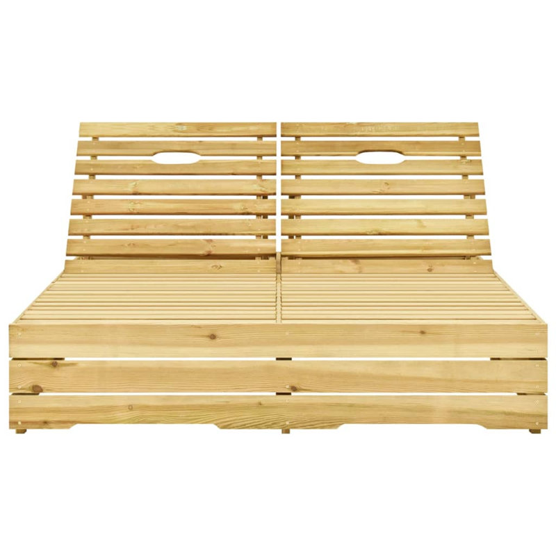 Double Sun Lounger Green Impregnated Pinewood