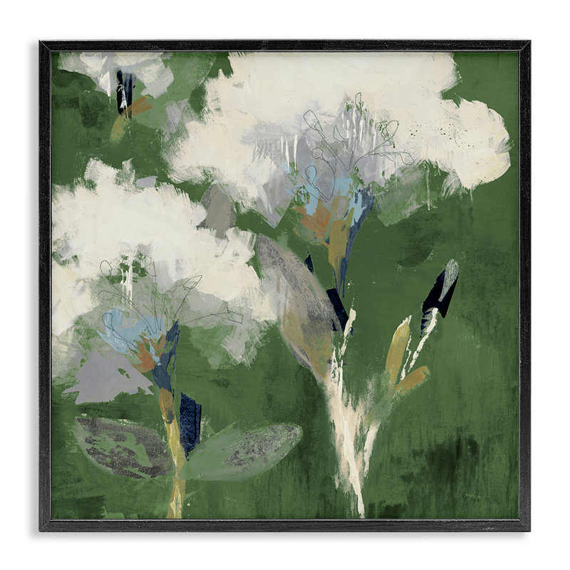 «Abstract Botanical Buds», art de la giclée encadrée par Liz Jardine, Giclée encadrée noir minuit, H 17 po x l 17 po