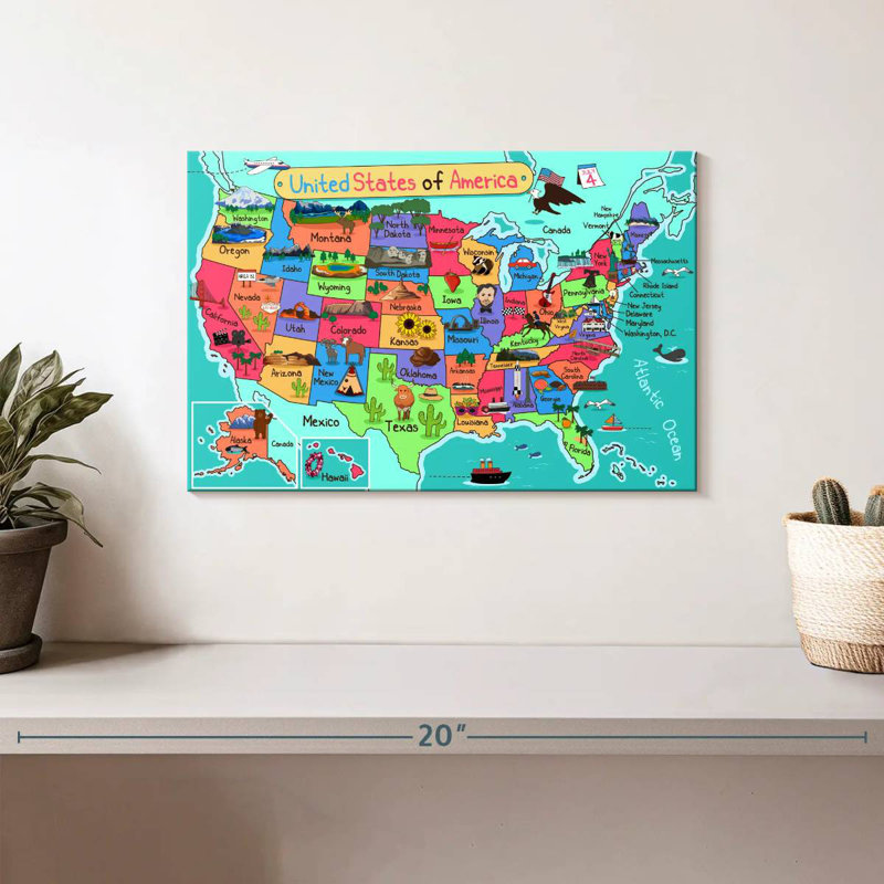 Keiri US State Icons Map, 8" H x 12" W