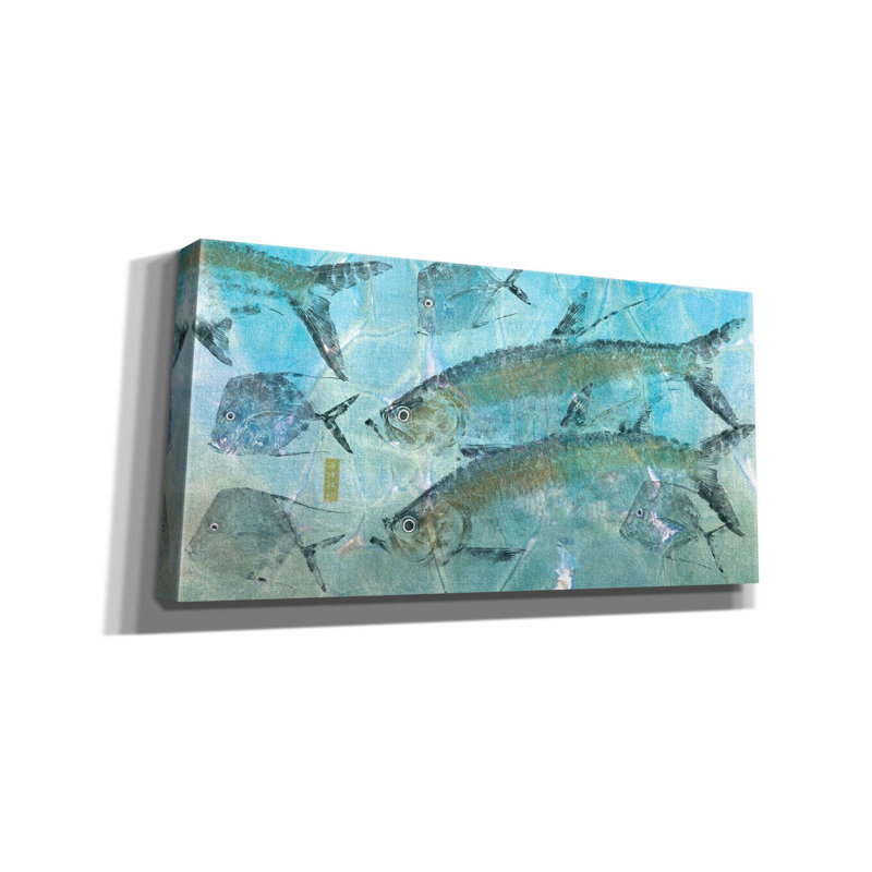 Épopée «Tarpon Lagoon» par Jim Roberts, H 30 po x l 60 po x P 1,5 po