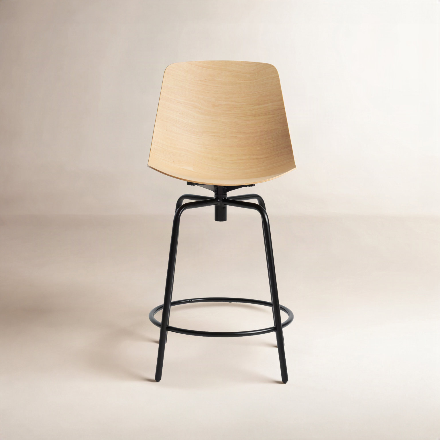 Clean Cut Swivel Bar and Counter Stool, White Oak, Counter Stool (24" Seat Height)
