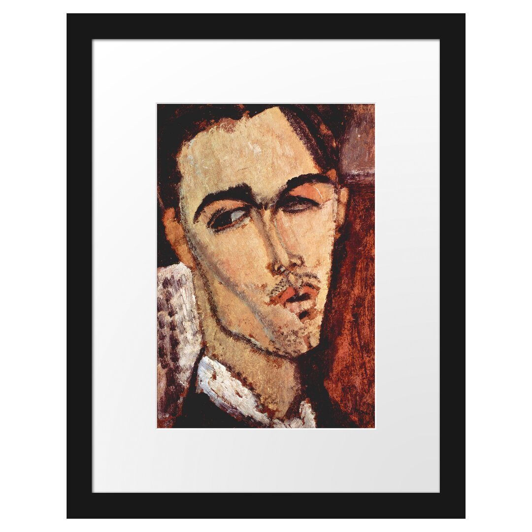 Gerahmter Kunstdruck Portrait of Celso Lagar von Amedeo Modigliani