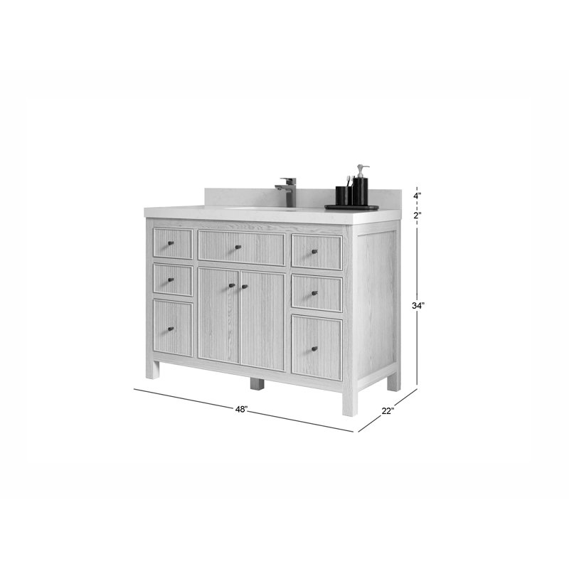 48'' Single Bathroom Vanity with Quartz Top, Empira